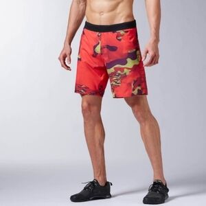 Reebok Men's Super Nasty Athletic Crossfit Red Camo Shorts